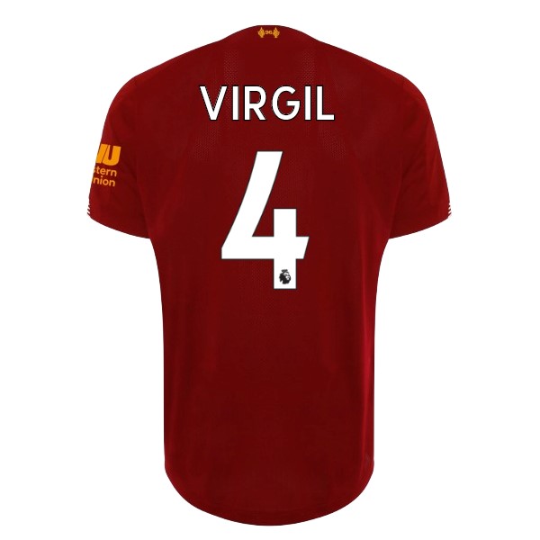 Camiseta Liverpool NO.4 Virgil Primera equipo 2019-20 Rojo